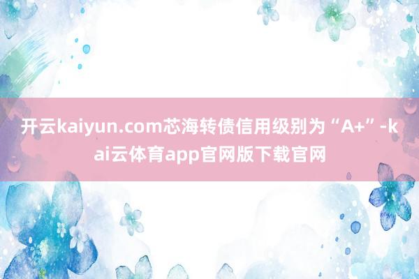 开云kaiyun.com芯海转债信用级别为“A+”-kai云体育app官网版下载官网