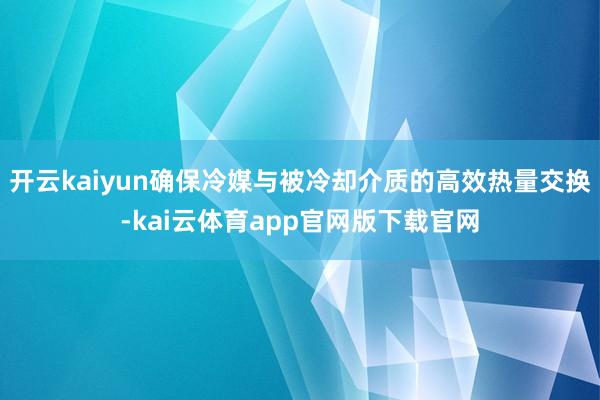 开云kaiyun确保冷媒与被冷却介质的高效热量交换-kai云体育app官网版下载官网