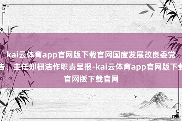 kai云体育app官网版下载官网国度发展改良委党组布告、主任郑栅洁作职责呈报-kai云体育app官网版下载官网