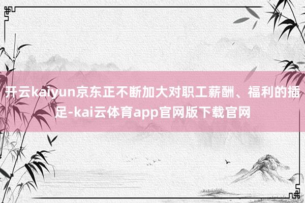开云kaiyun京东正不断加大对职工薪酬、福利的插足-kai云体育app官网版下载官网
